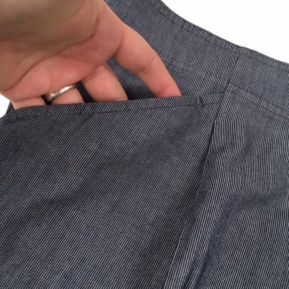 Ann Taylor Pencil Skirt Women Size 6 Short Blue Pin Stripe - Stretch - Pockets - Picture 3 of 7